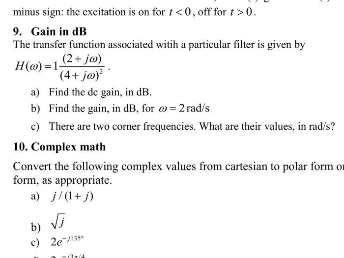 Solved Gain in dB The transfer function associated with a | Chegg.com