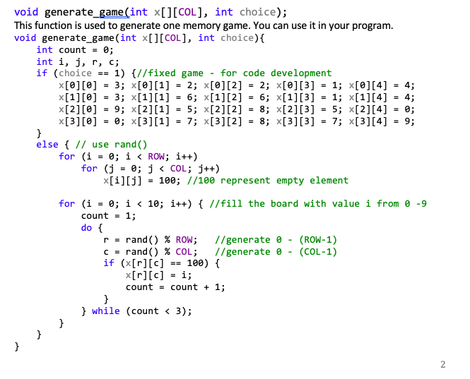 Solved Problem 2 (40 points) Interactive Memory game A