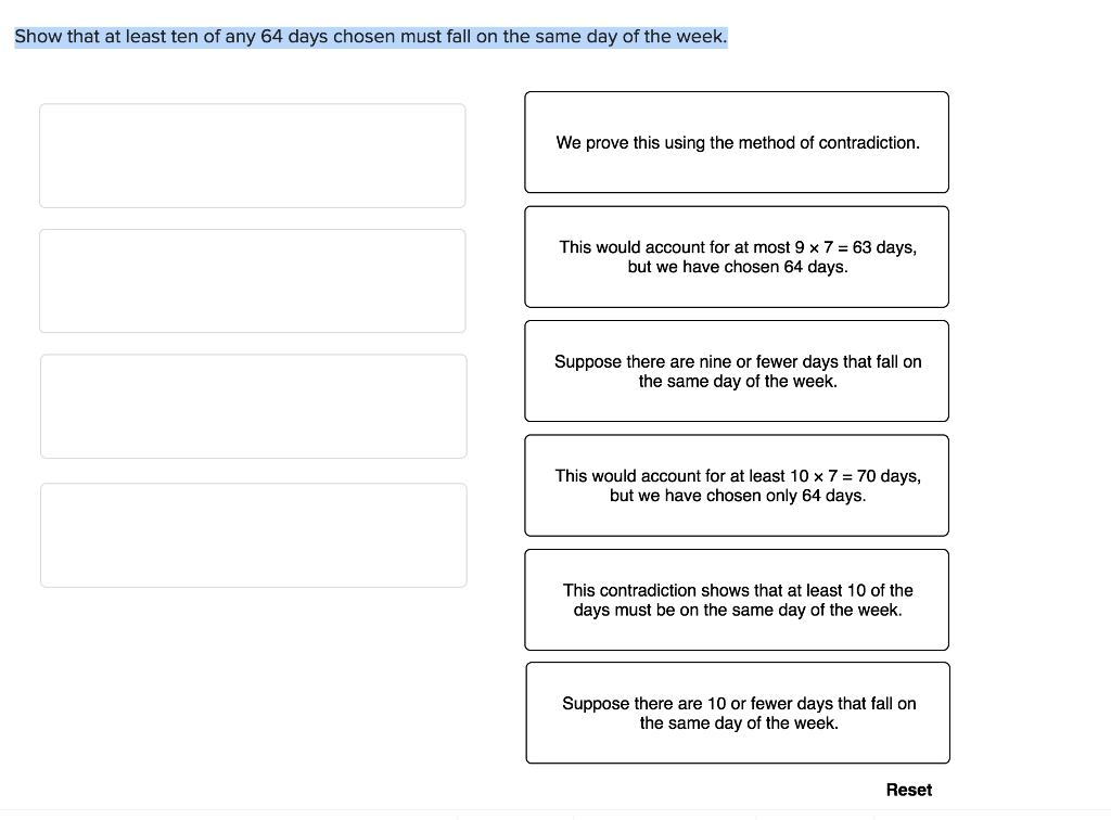 Solved Show Least Ten 64 Days Chosen Must Fall Day Week P
