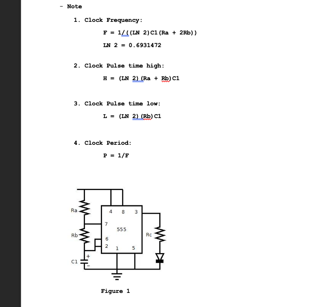clock generation using a 555 Timer Parts Required: A. | Chegg.com