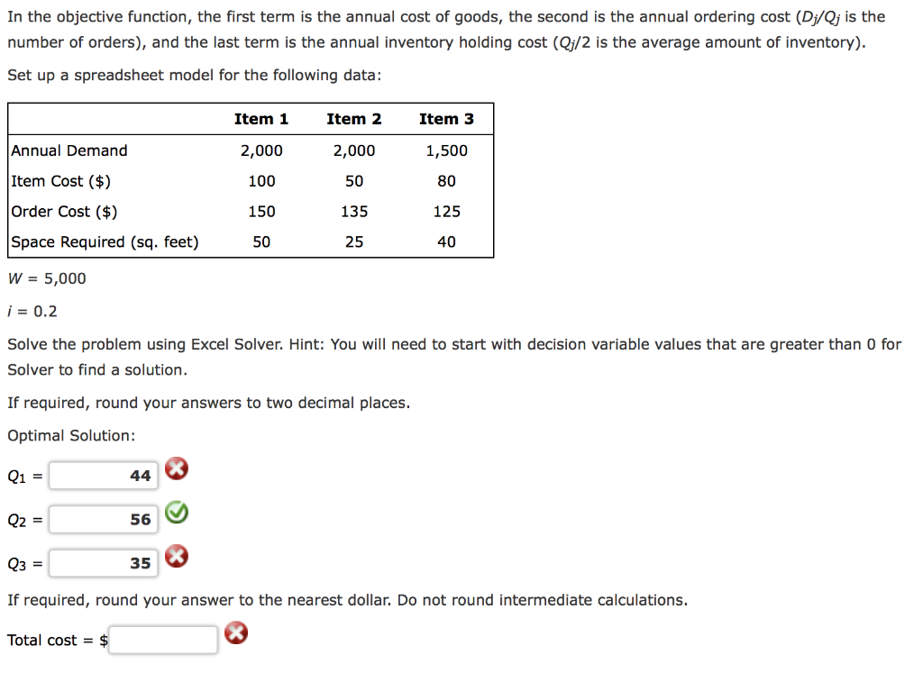 Solved The Economic Order Quantity Eoq Model Is A 6088