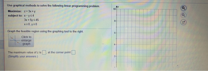 Solved Use graphical methods to solve the following linear | Chegg.com