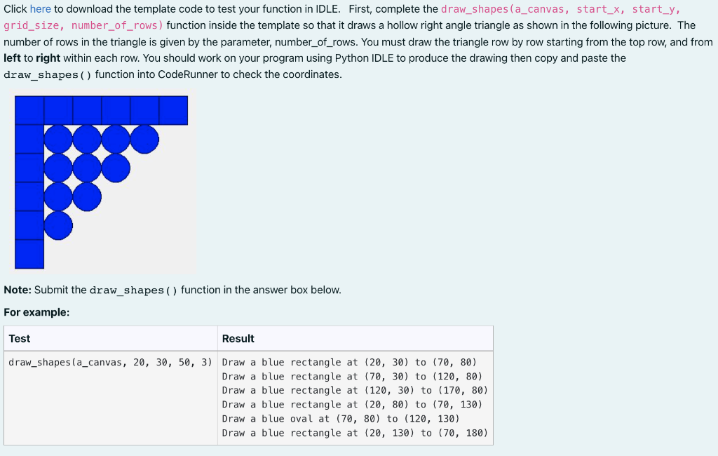 Solved Click here to download the template code to test your | Chegg.com