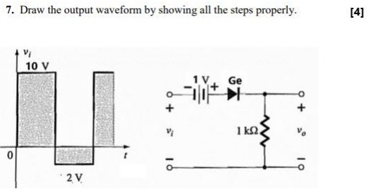 Solved 7. Draw the output waveform by showing all the steps | Chegg.com