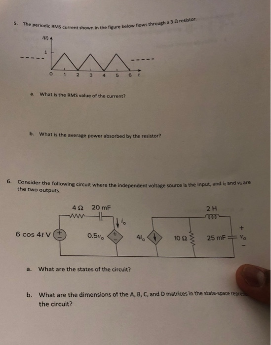 Solved 5. The periodic RMS current the figure shown in the | Chegg.com