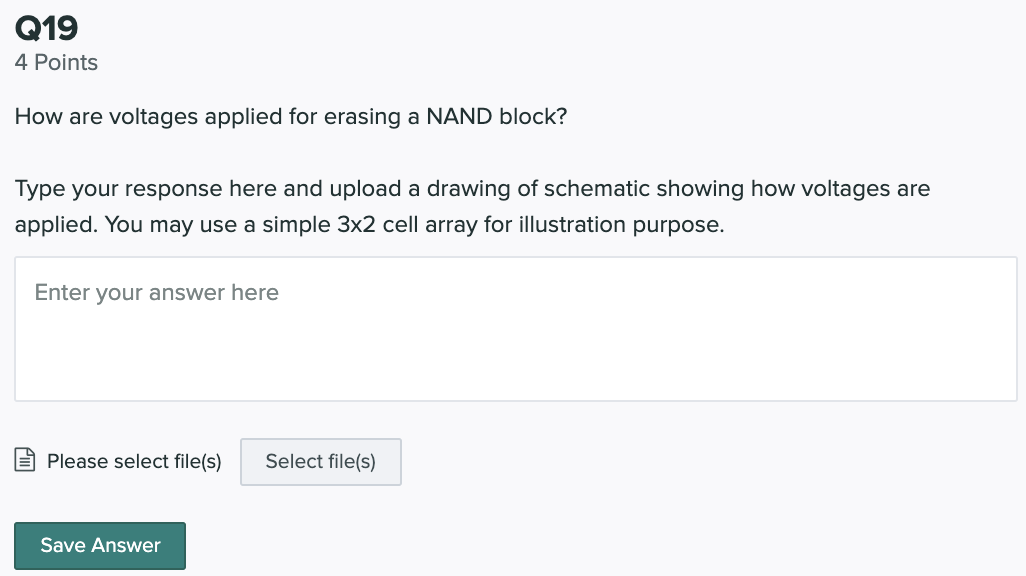Solved Q18 NAND Flash 13 Points The following questions are | Chegg.com