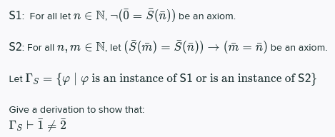 S1 For All Let N E N 5 N Be An Axiom S2 Chegg Com