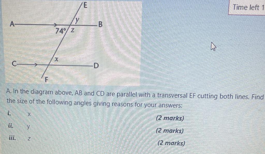 Solved In the diagram above, AB and CD are parallel with | Chegg.com