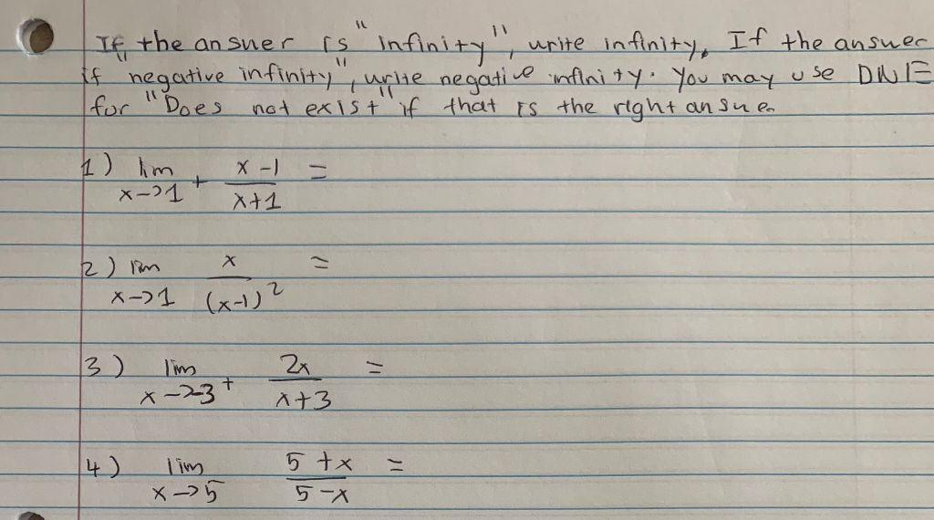 Infinity Answer Solved 11 7 If the answer is infinity urite infinity. If the | Chegg.com