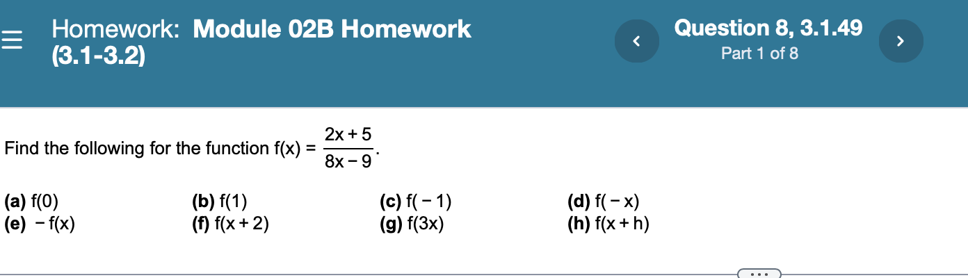 Solved = Homework: Module 02B Homework (3.1-3.2) Question 8, | Chegg.com
