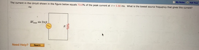 Solved The current in the circuit shown in the figure below | Chegg.com