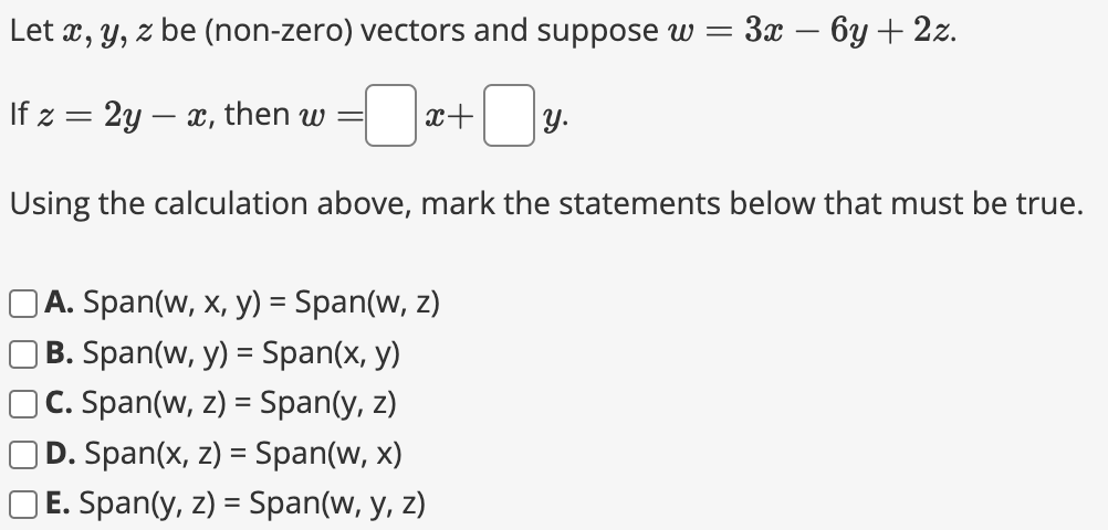 Solved Let x,y,z be (non-zero) vectors and suppose | Chegg.com