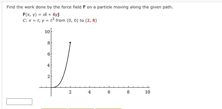 Solved Find the work done by the force field F on a particle | Chegg.com