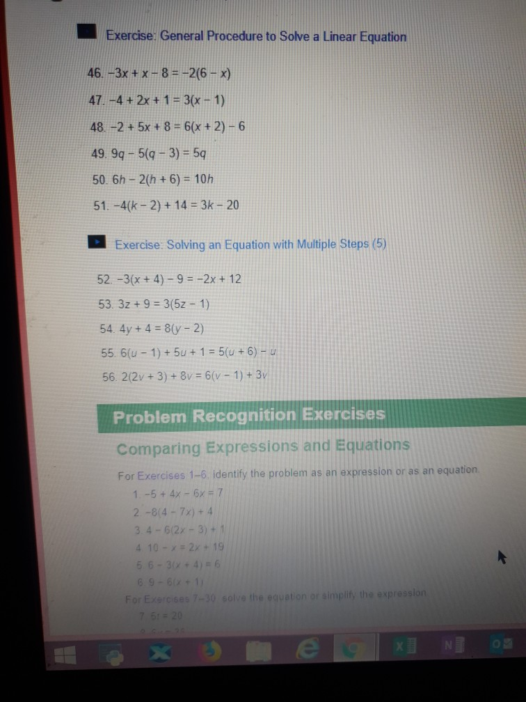 Solved Exercise General Procedure To Solve A Linear Equa Chegg Com