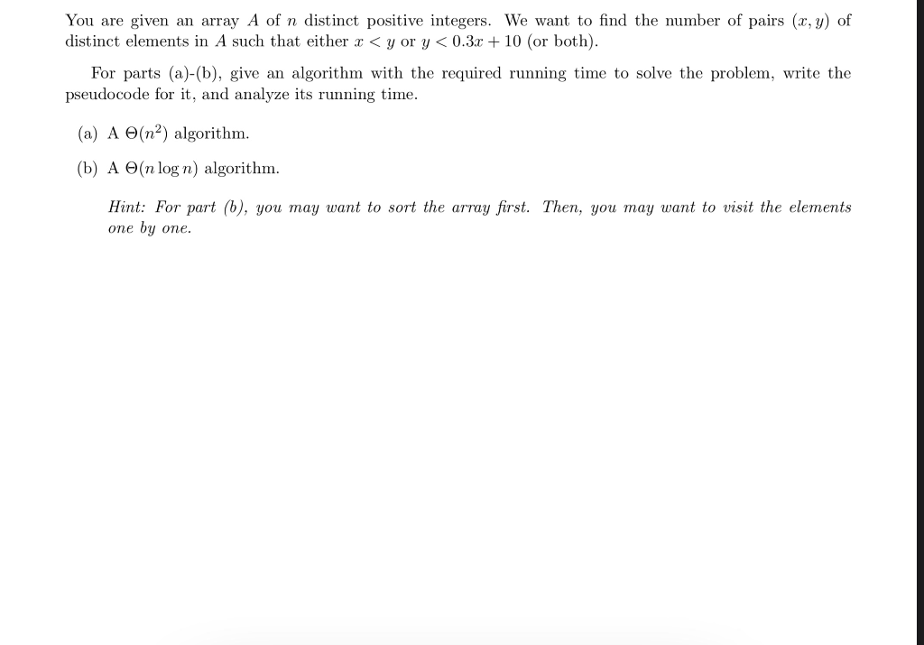 You are given an array A of n distinct positive | Chegg.com