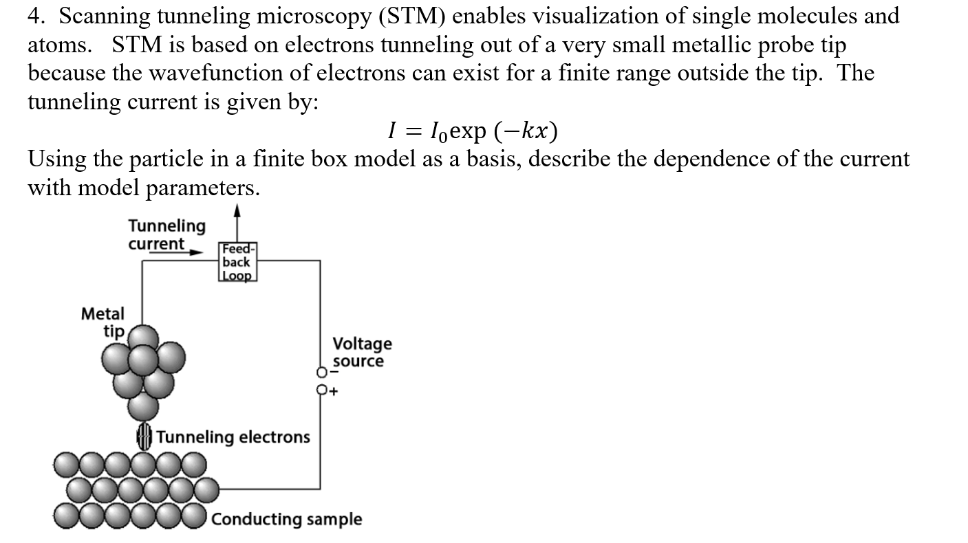 Solved 4. Scanning tunneling microscopy (STM) enables | Chegg.com