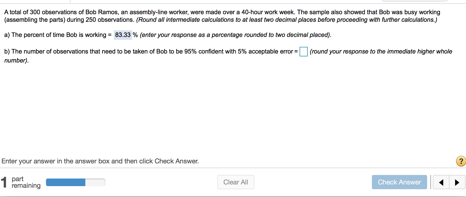 Solved A total of 300 observations of Bob Ramos, an
