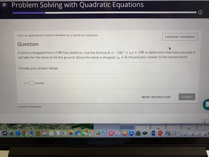 Solved Problem Solving with Quadratic Equations Solve an | Chegg.com