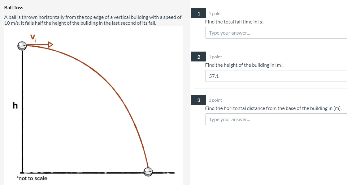 Solved Ball Toss 1 1 point A ball is thrown horizontally