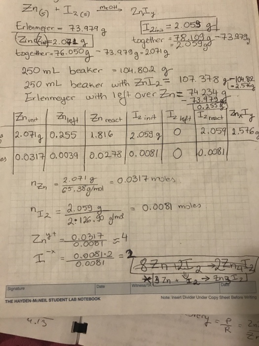 Solved Writing the Lab report ( Determining a chemical