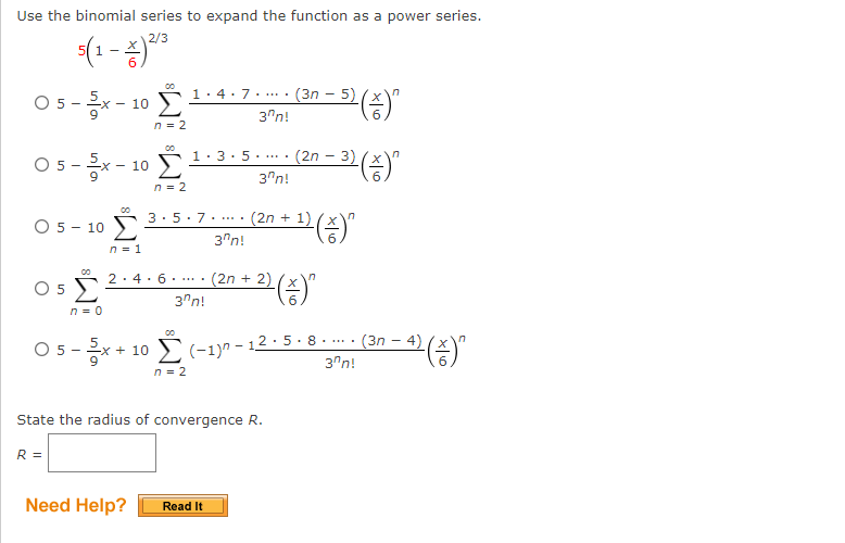 Solved Use the binomial series to expand the function as a | Chegg.com