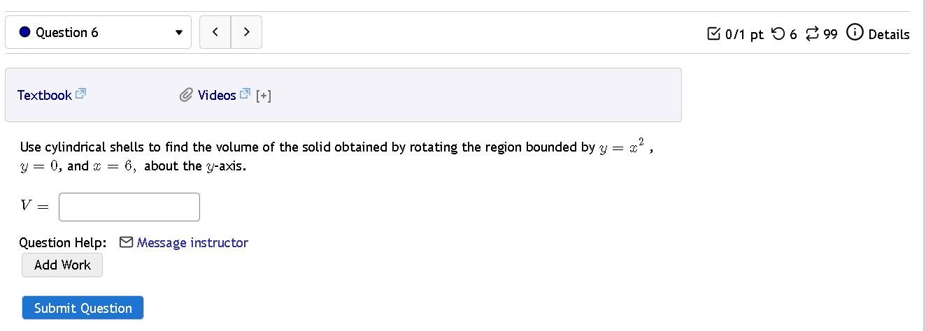 Solved Question 4 v 0/1 pt 56 299 Details Textbook @ | Chegg.com