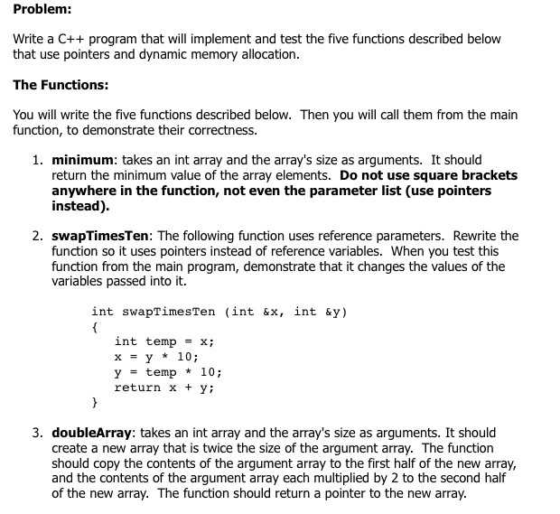 Solved Problem: Write a C++ program that will implement and | Chegg.com