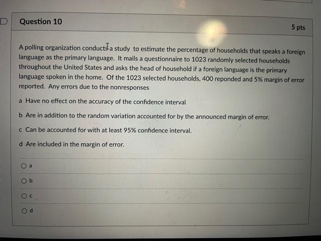 Solved D Question 7 5 pts Suppose we are testing the | Chegg.com