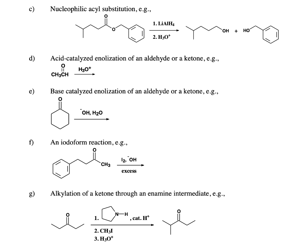 Solved c) Nucleophilic acyl substitution, e.g., 1. LiAIH4 OH | Chegg.com