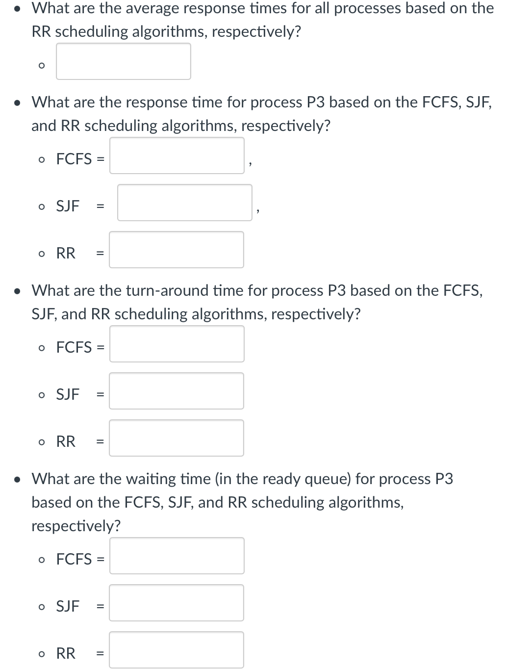 Solved Given the following orders of 5 processes in the | Chegg.com