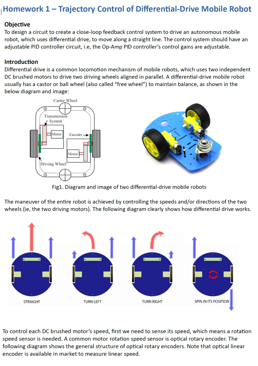 Differential drive cheap robot control