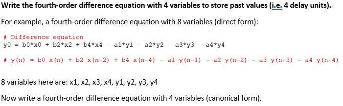 Solved Write the fourth-order difference equation with 4 | Chegg.com