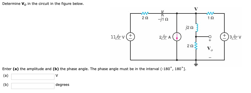 Solved Determine Vo in the circuit in the figure below. 20 | Chegg.com