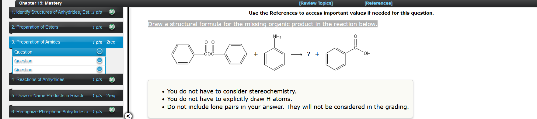 Solved Draw a structural formula for the missing organic | Chegg.com