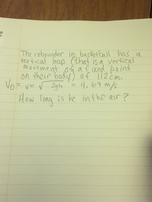 Solved The rebounder in basketball has a vertical leap (that