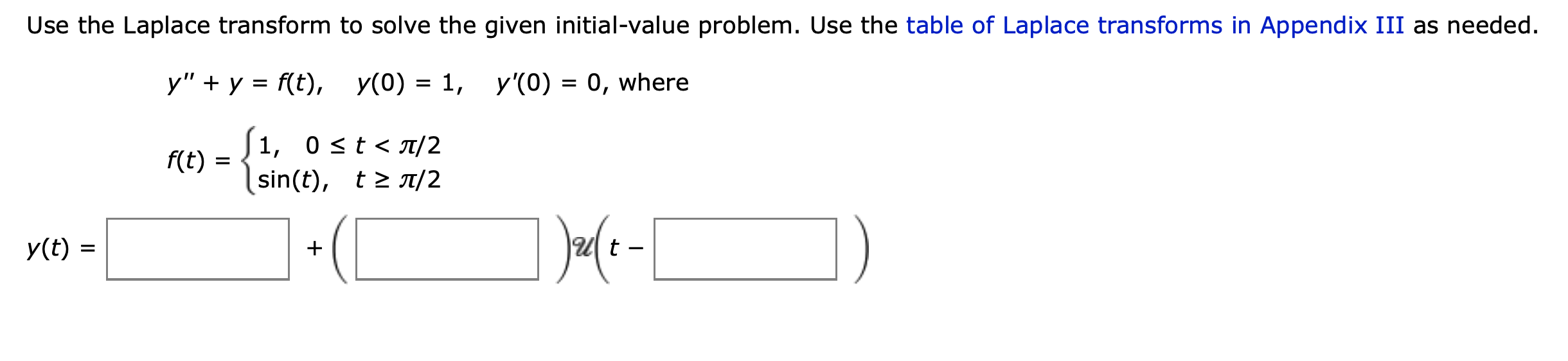 Solved Use the Laplace transform to solve the given | Chegg.com