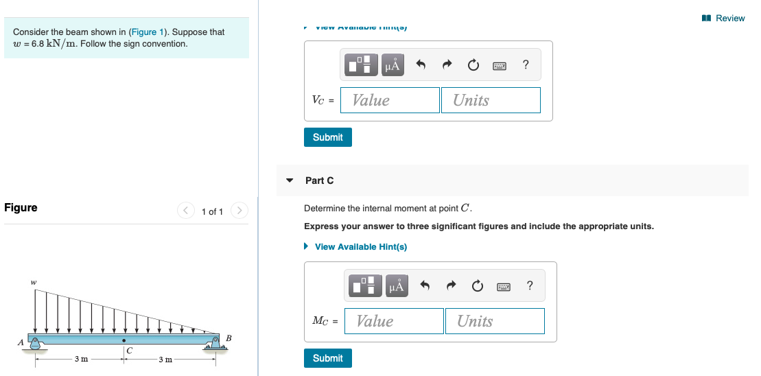 Solved Consider the beam shown in (Figure 1). Suppose that w | Chegg.com