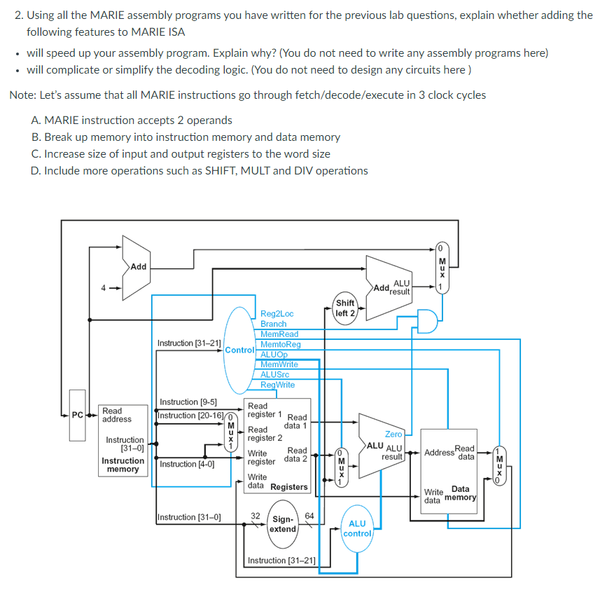 Solved 2. Using All The MARIE Assembly Programs You Have | Chegg.com