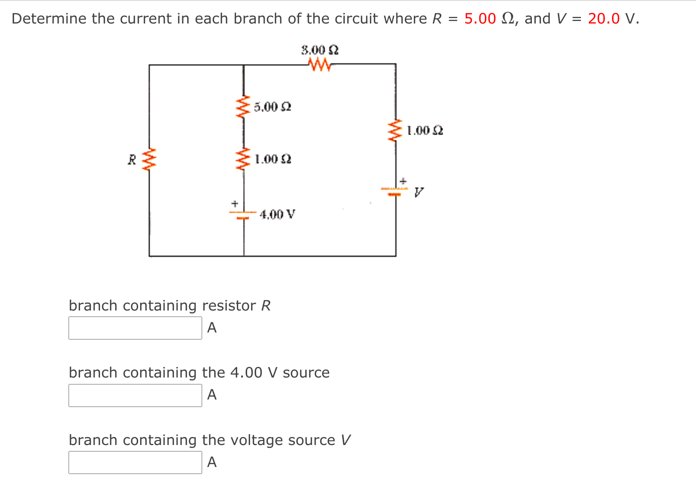 Solved Determine The Current In Each Branch Of The Circuit | Chegg.com