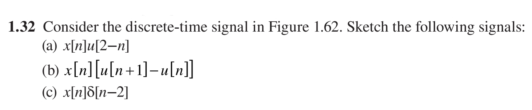 Solved 1.32 Consider the discrete-time signal in Figure | Chegg.com