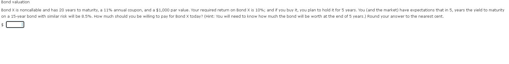 Solved Bond Valuation Chegg