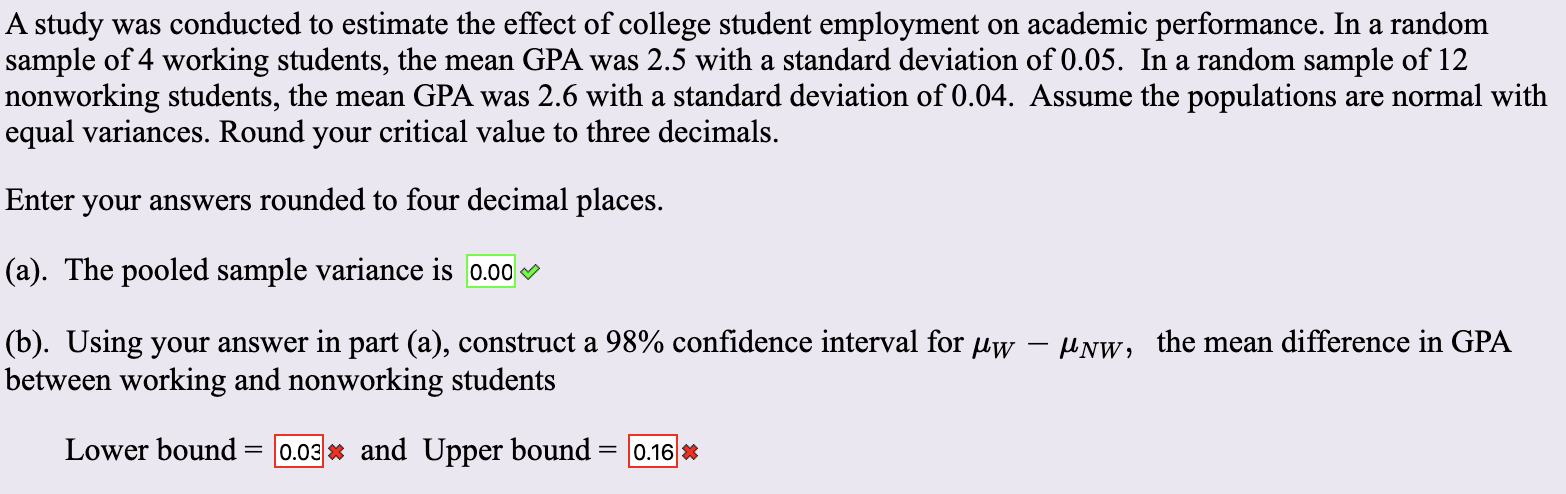 Solved A study was conducted to estimate the effect of | Chegg.com
