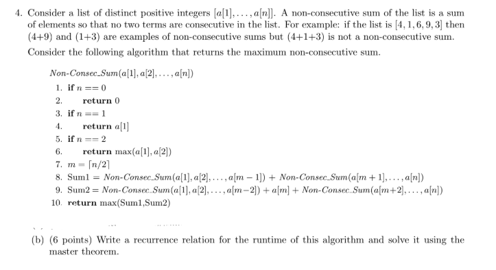 4. Consider a list of distinct positive integers | Chegg.com