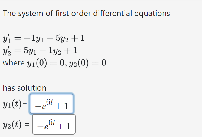 Solved The System Of First Order Differential | Chegg.com