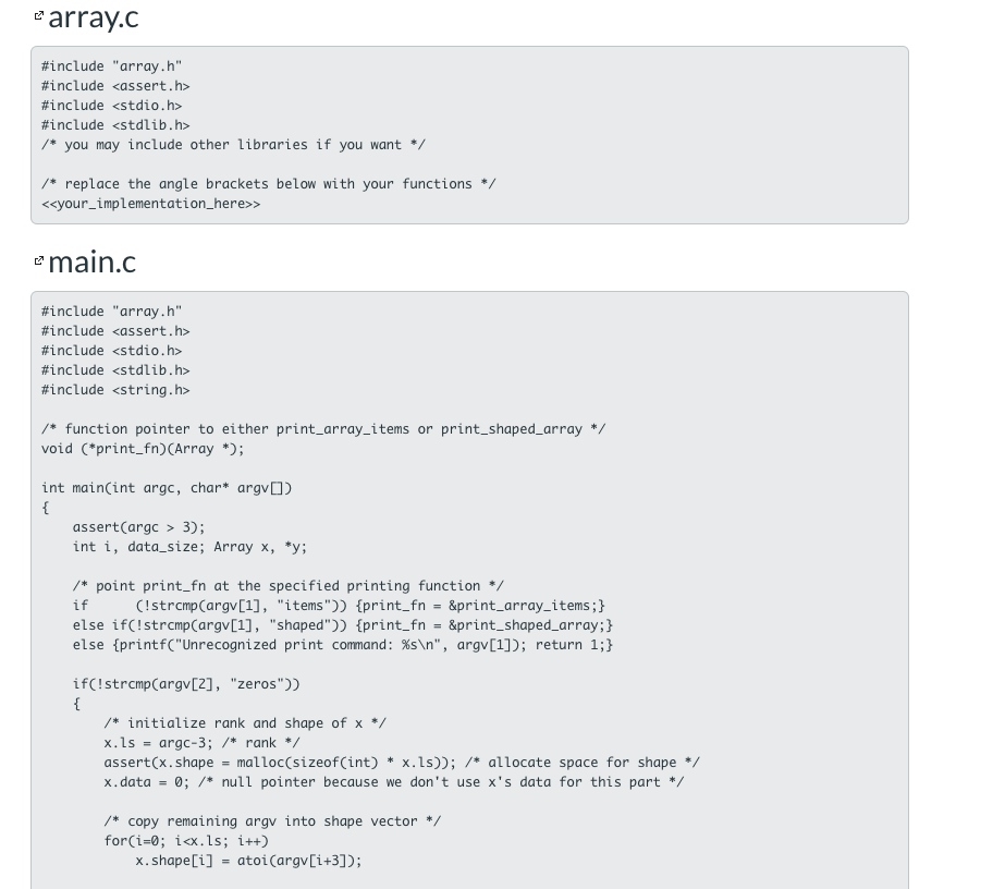 Write the following functions: void ones(Array *x) | Chegg.com