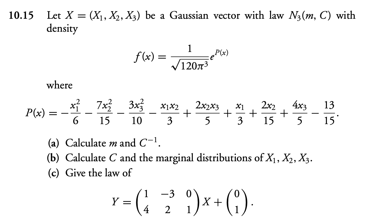 Let X = (X1, X2, X3) be a Gaussian vector with law