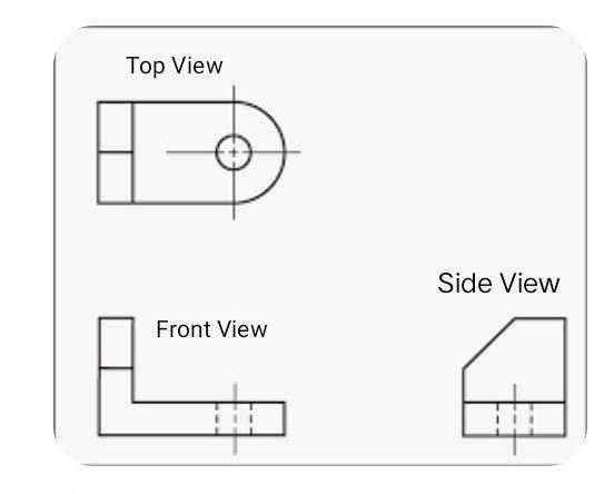 Solved Top View Side View Front View | Chegg.com