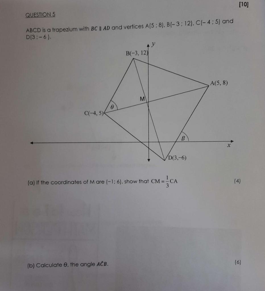 10 Question 5 Abcd Is A Trapezium With Ad And Chegg Com