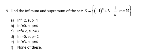 find the supremum of a set