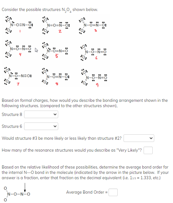 Solved Consider The Possible Structures N Shown Below Chegg Com